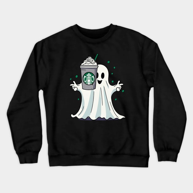 Happy Ghost - Starbucks Crewneck Sweatshirt by Hey Imanes